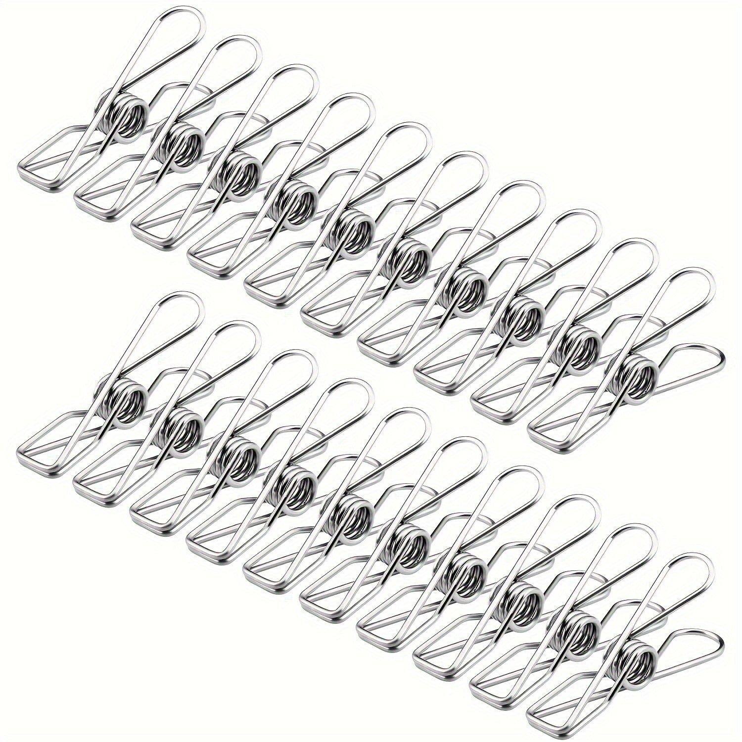 Paquete de 60 pinzas de ropa de acero inoxidable, clips metálicos para colgar, pinzas para lavandería