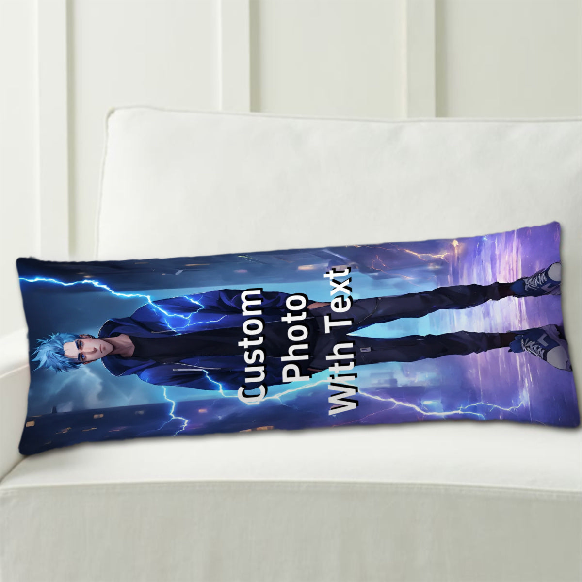 Personalized Long Body Pillow Cover Soft Plush Double-Sided 50.8x137.16 cm