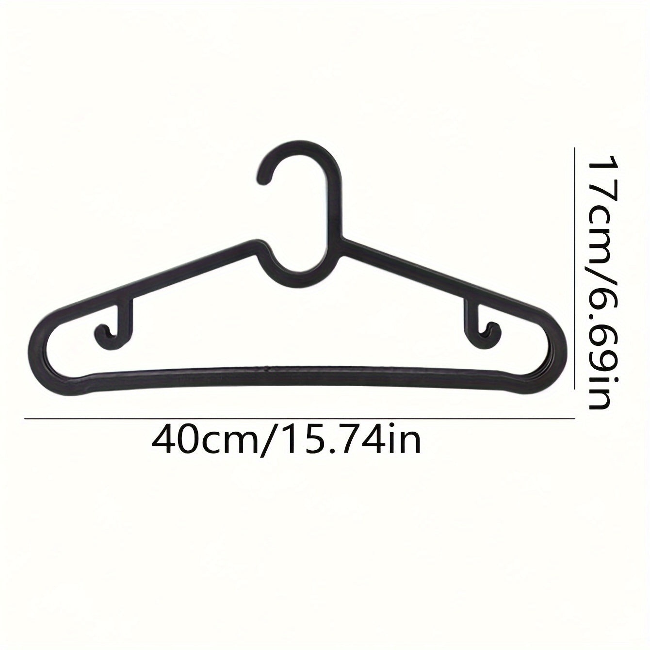 Set of 5 Black Non-Slip Hangers Space-Saving Garment Racks for Home and Dorm Use