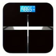 Black Digital Bathroom Scale 183.7 KG Capacity LCD Display Sleek Design