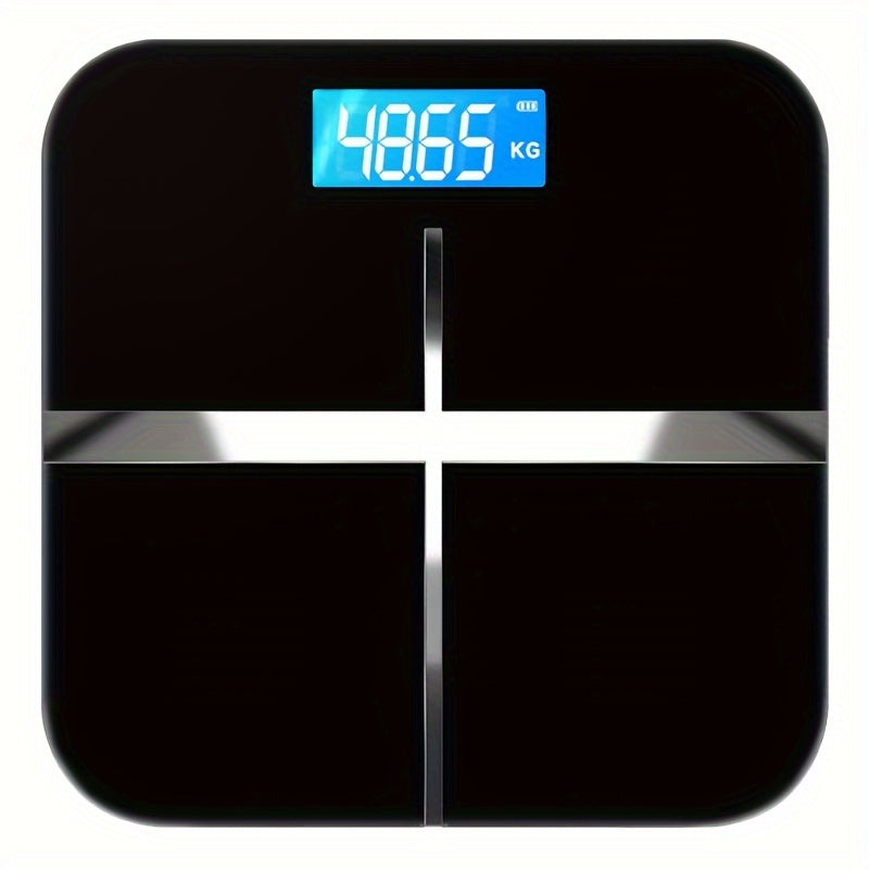 Black Digital Bathroom Scale 183.7 KG Capacity LCD Display Sleek Design