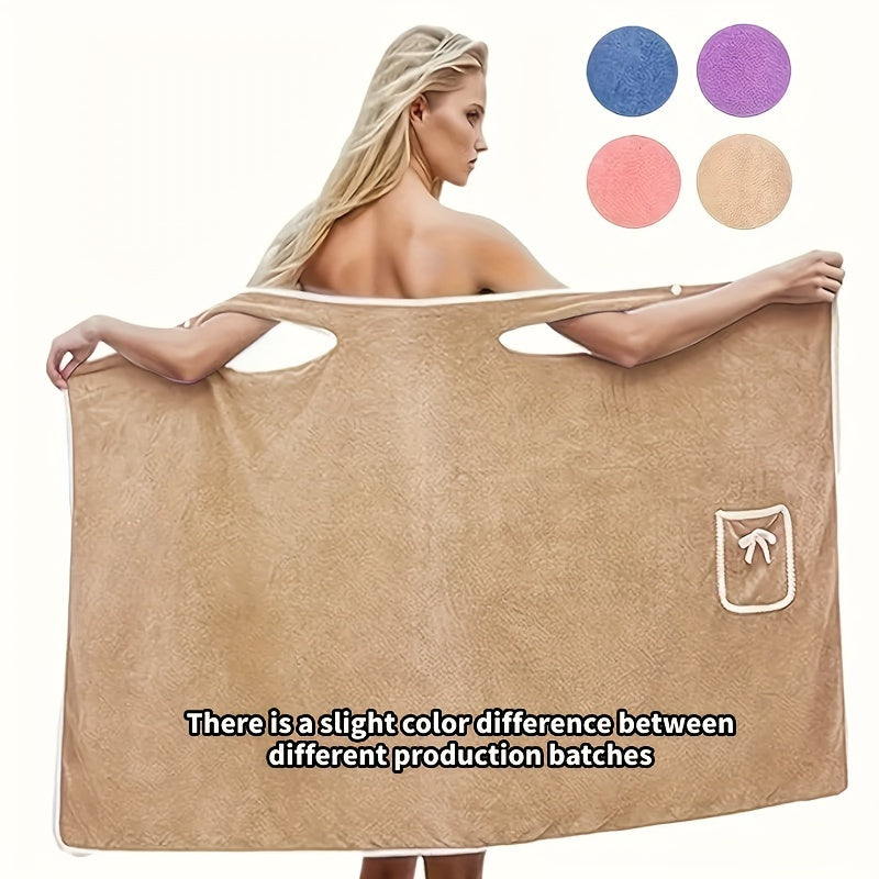 Women's Purple Coral Fleece Bathrobe Soft Thick Absorbent Cozy Home Wear