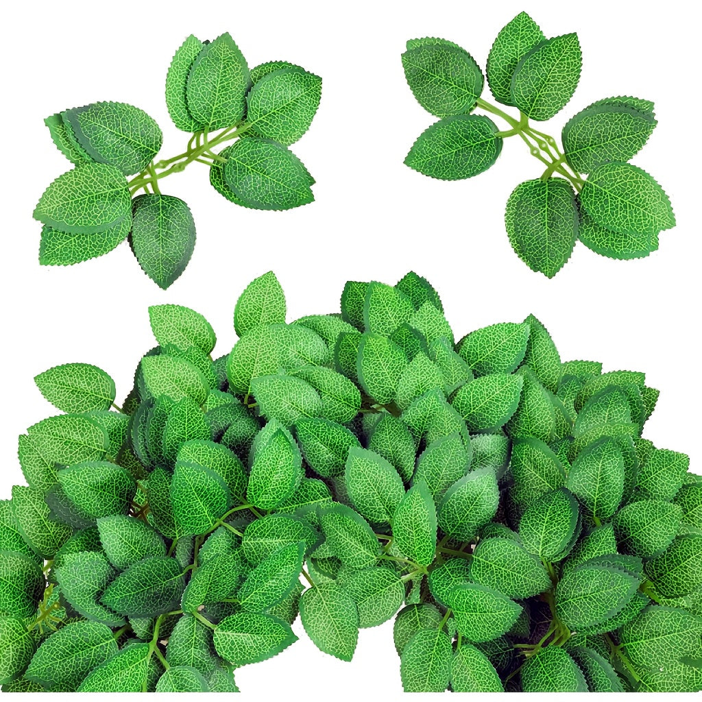 120 реалистичных искусственных зеленых листьев для свадебных букетов и домашнего декора. Идеально подходит для свадеб, вечеринок и круглогодичного использования. Низкие требования к уходу и включает зелень с розовыми цветами. Идеально для декораций.