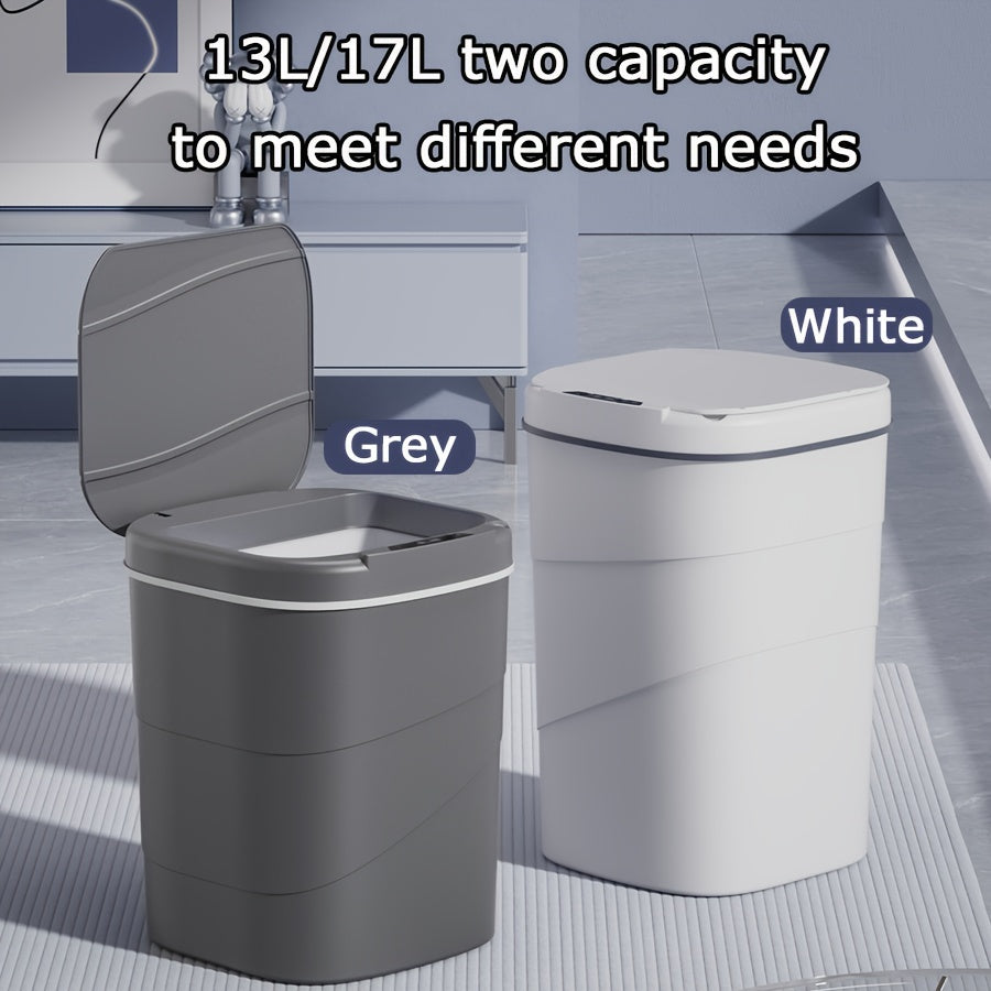 Универсальная мусорная корзина, подходящая для использования на кухне и в ванной, с крышкой, открывающейся по сенсору. Идеально подходит для пищевых отходов и отходов из ванной, таких как бумажные полотенца, волосы и косметика.