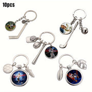 Set of 10 Sublimation Metal Keychains for Sports Fans Football Soccer Baseball Hockey Golf Personalize Backpacks