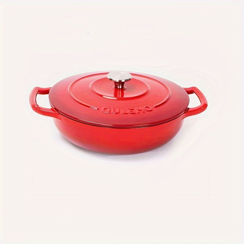 111oz Enameled Cast Iron Saucepan with Lid Non-Stick Induction Gas Cooktop