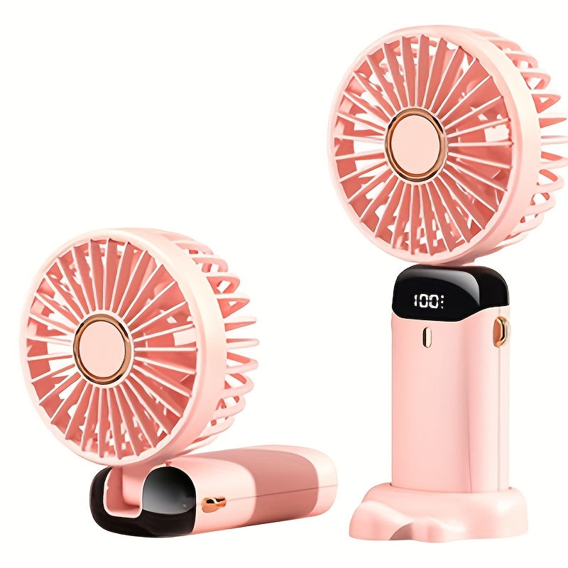 Mini Portable Cat Claw Fan with Phone Stand USB Rechargeable 5-Speed Foldable Desk Fan for Travel Camping Office Outdoor