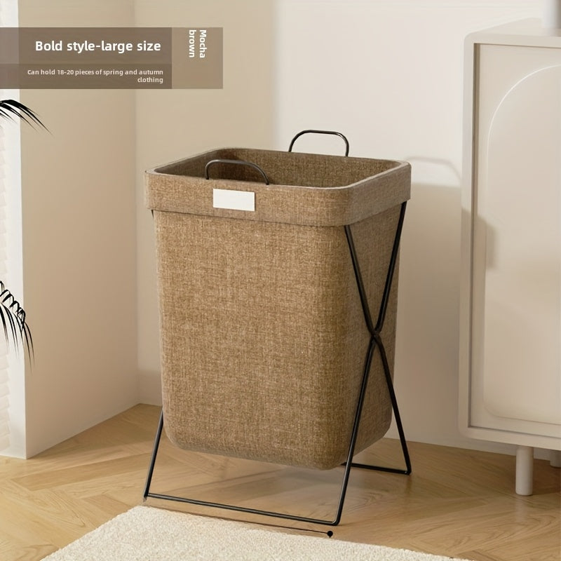 Multi-Functional Folding Laundry Hamper with Durable Carbon Steel Frame for Bathroom and Room Storage