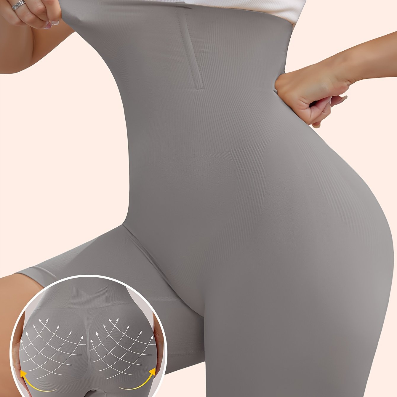 Women's High-Waist Shapewear Shorts Tummy Control Butt Lift Breathable Nylon Elastane