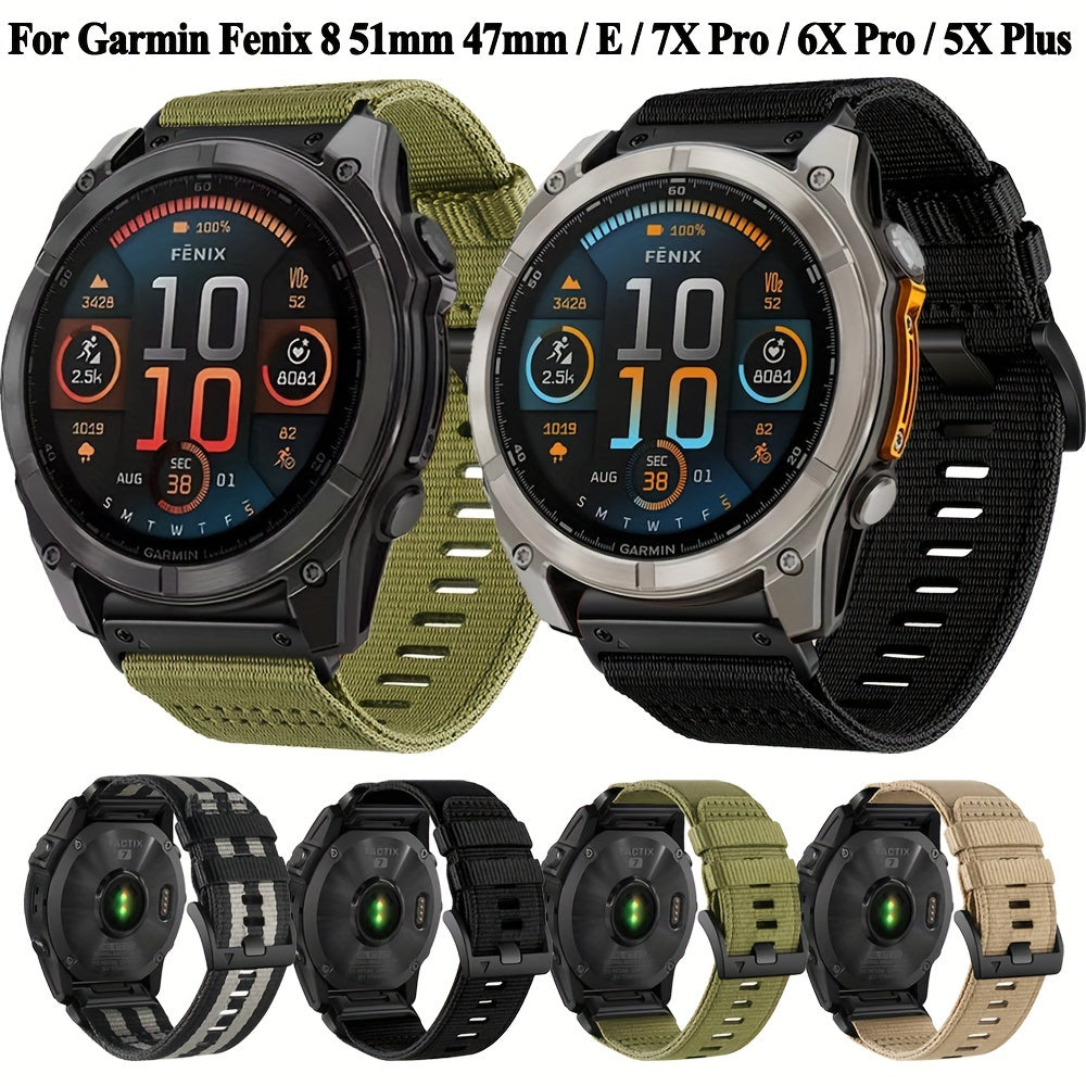 Нейлоновый ремешок для часов Garmin 22 мм 26 мм Быстрая смена Прочный заменитель