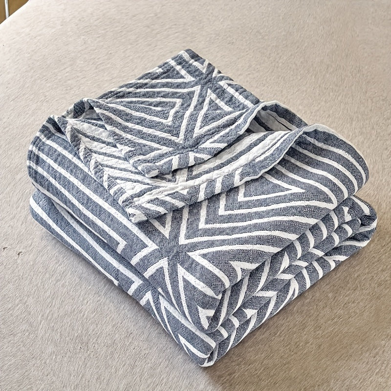 Edredón de algodón ligero con cuadros en gris y blanco para dormitorios de estilo granja moderna y bohemia