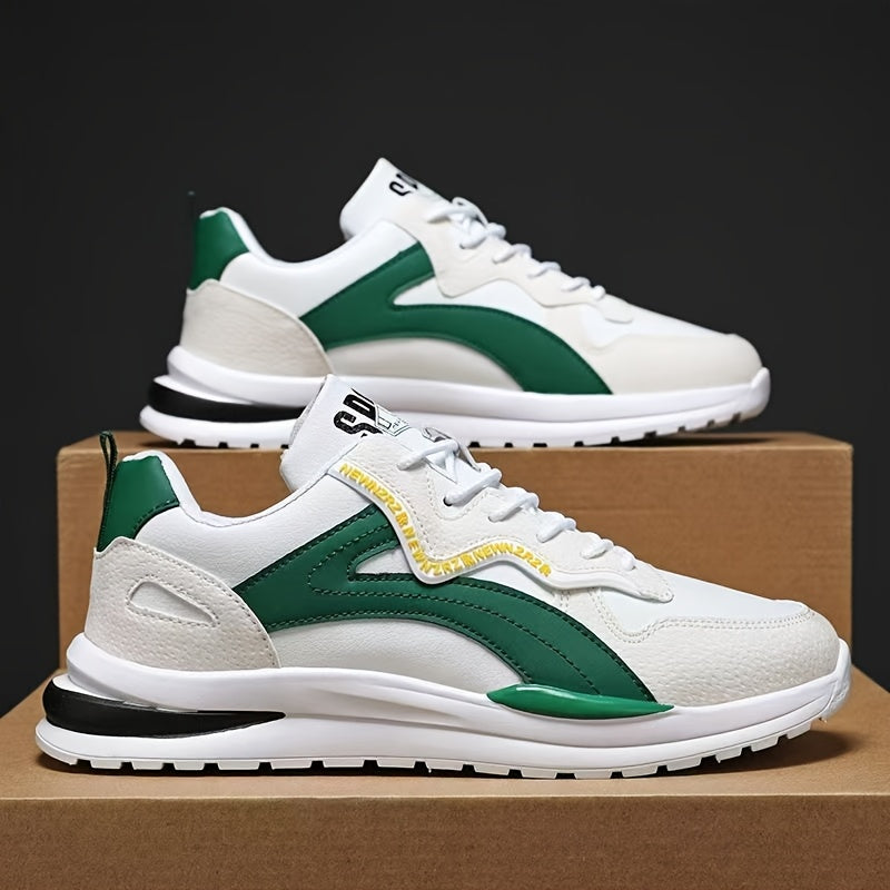 Men's Skate Shoes Casual Non-Slip PU Leather Sneakers for Outdoor Activities