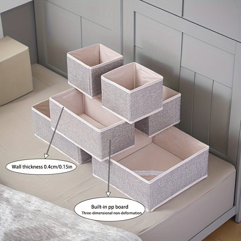 Set of 6 Fabric Drawer Organizers for Clothes and Socks with Animal Prints