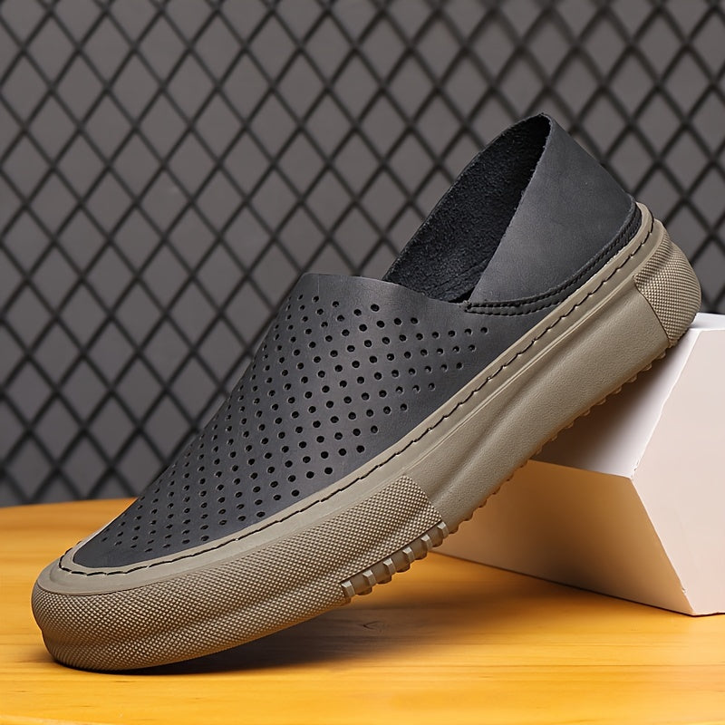 Мужские мокасины без шнурков из микрофибровой кожи, противоскользящая резиновая подошва, повседневные прогулки на улице