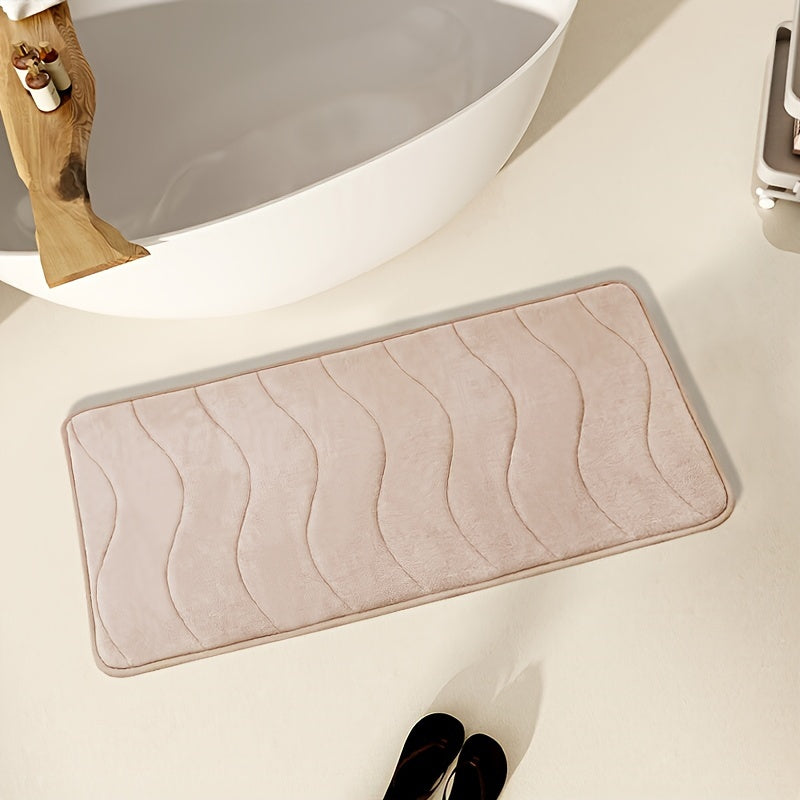 Soft Absorbent Waterproof Rectangular Bath Mat for Bathroom Shower Tub
