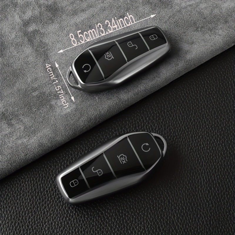 Universal TPU Car Remote Key Fob Cover Durable Phone Shell with Metal Ring