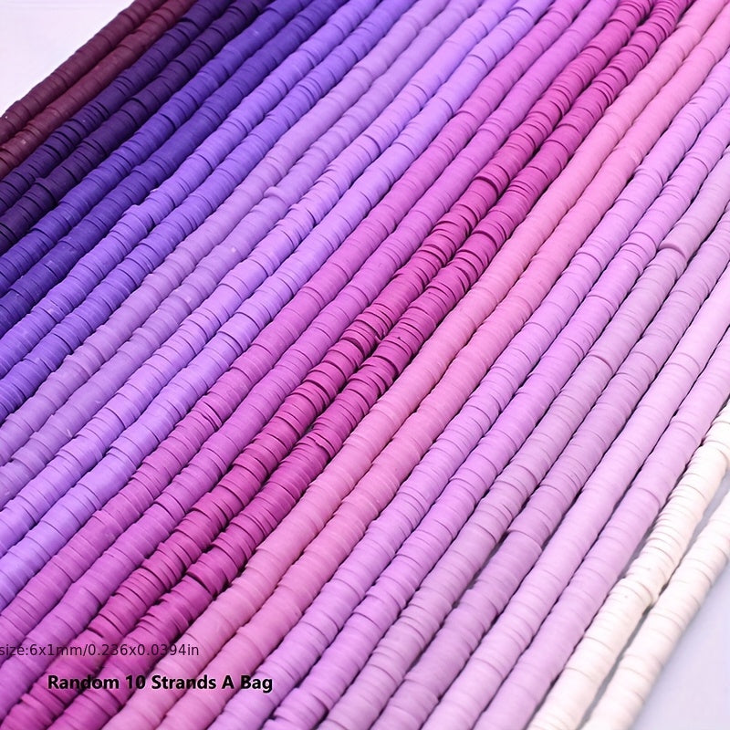 4800 Pieces of Handmade Polymer Clay Beads 12 Strands 6x1mm for Jewelry Making