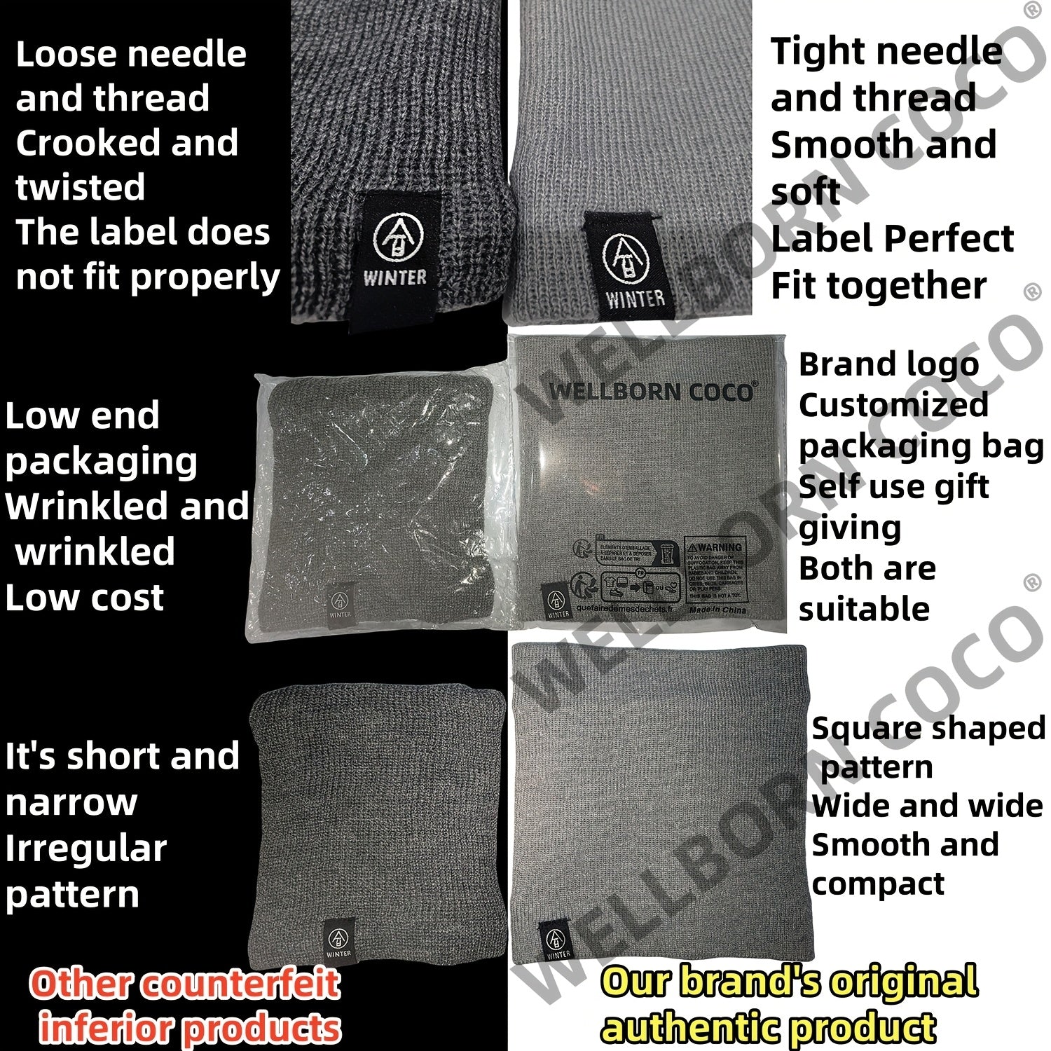 Fleece-Lined Neck Warmer Windproof Knit Scarf for Men Women Winter Solid Colors