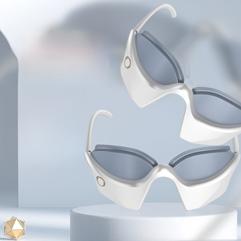 Heated Vibrating Eye Massager Mask USB Rechargeable Ergonomic Design Adjustable Fit