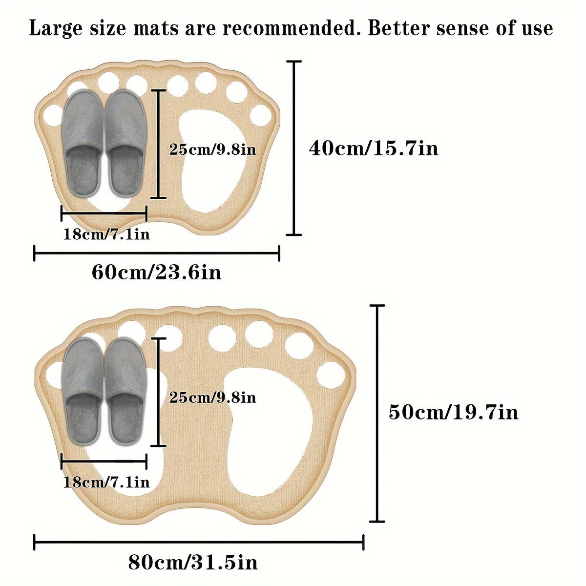 Memory Foam Bath Mat Geometric Pattern Anti-Slip PVC Backing 1.2cm Thick