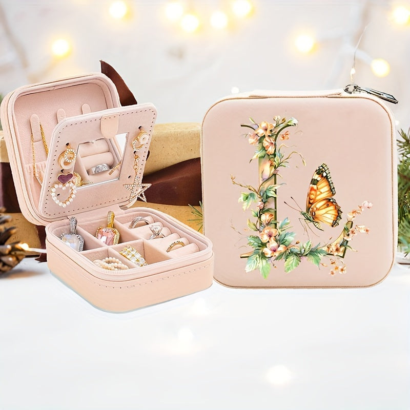 Yolgʻon charm bilan shaxsiylashtirilgan alfavitli flip-top bilan qoplangan, soʻzma-soʻz qoplangan va taqinchoqlarni saqlash uchun quti