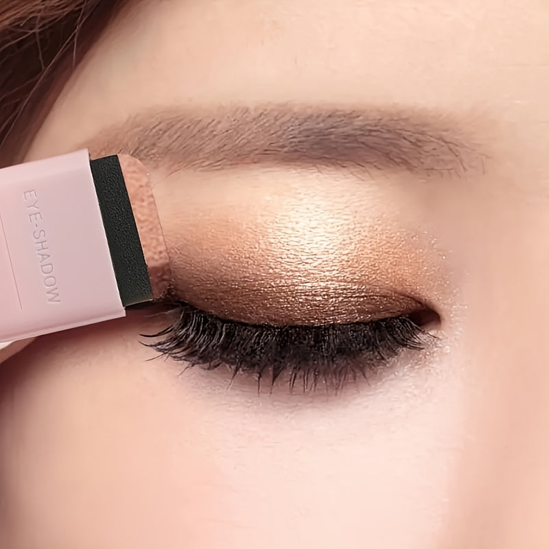 Paleta de sombras de ojos de hojalata para mujer color marrón dorado brillante a prueba de agua y fácil de maquillar