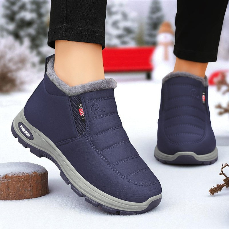 All-Season Thermal Insulated Slip-On Shoes for Men and Women Beige Winter Boots