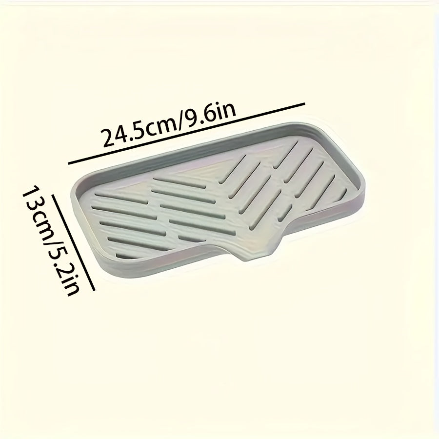 Silicone Kitchen Sink Organizer Tray with Soap Holder for 1 Piece