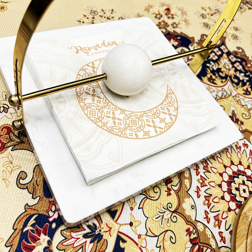 Одноразовые бумажные полотенца с узором лунного Рамадана, упаковка 20 штук, 33 см x 33 см, для дома и ресторана