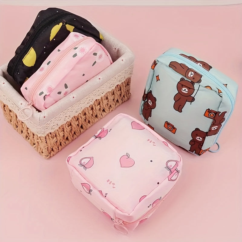 Creative Sanitary Towel Storage Bag Waterproof Travel Cosmetic Organizer Zipper Pocket