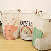 Folding Storage Bin with Cartoon Print Waterproof Large Capacity for Clothes Toys