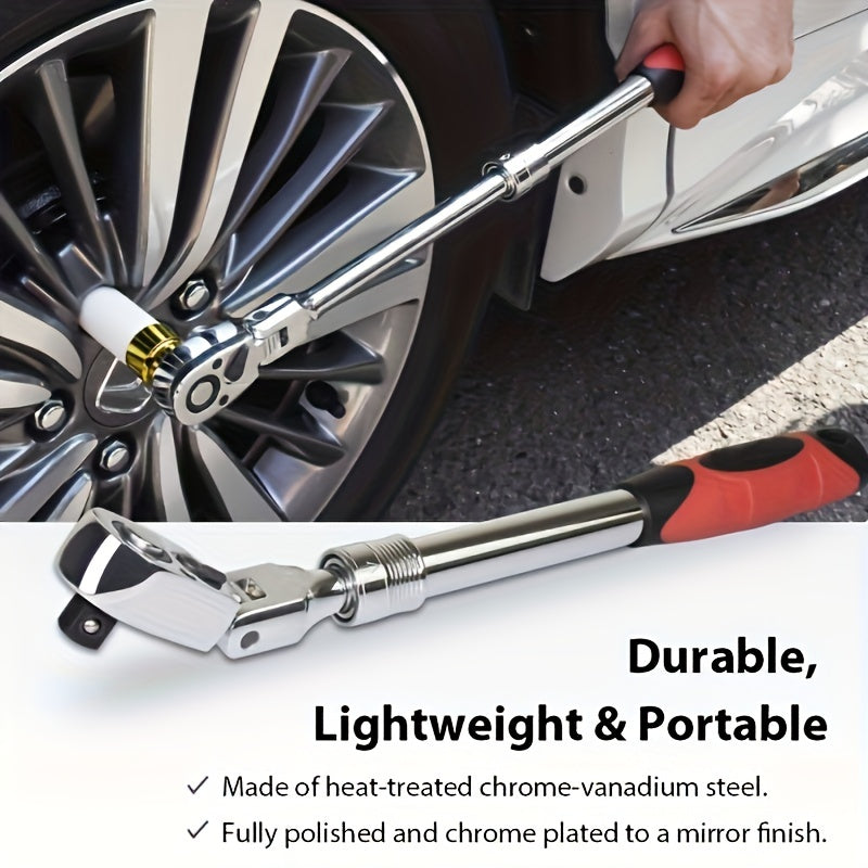 Llave de carraca telescópica de acero cromo vanadio universal 1/4 3/8 1/2 de 72 dientes