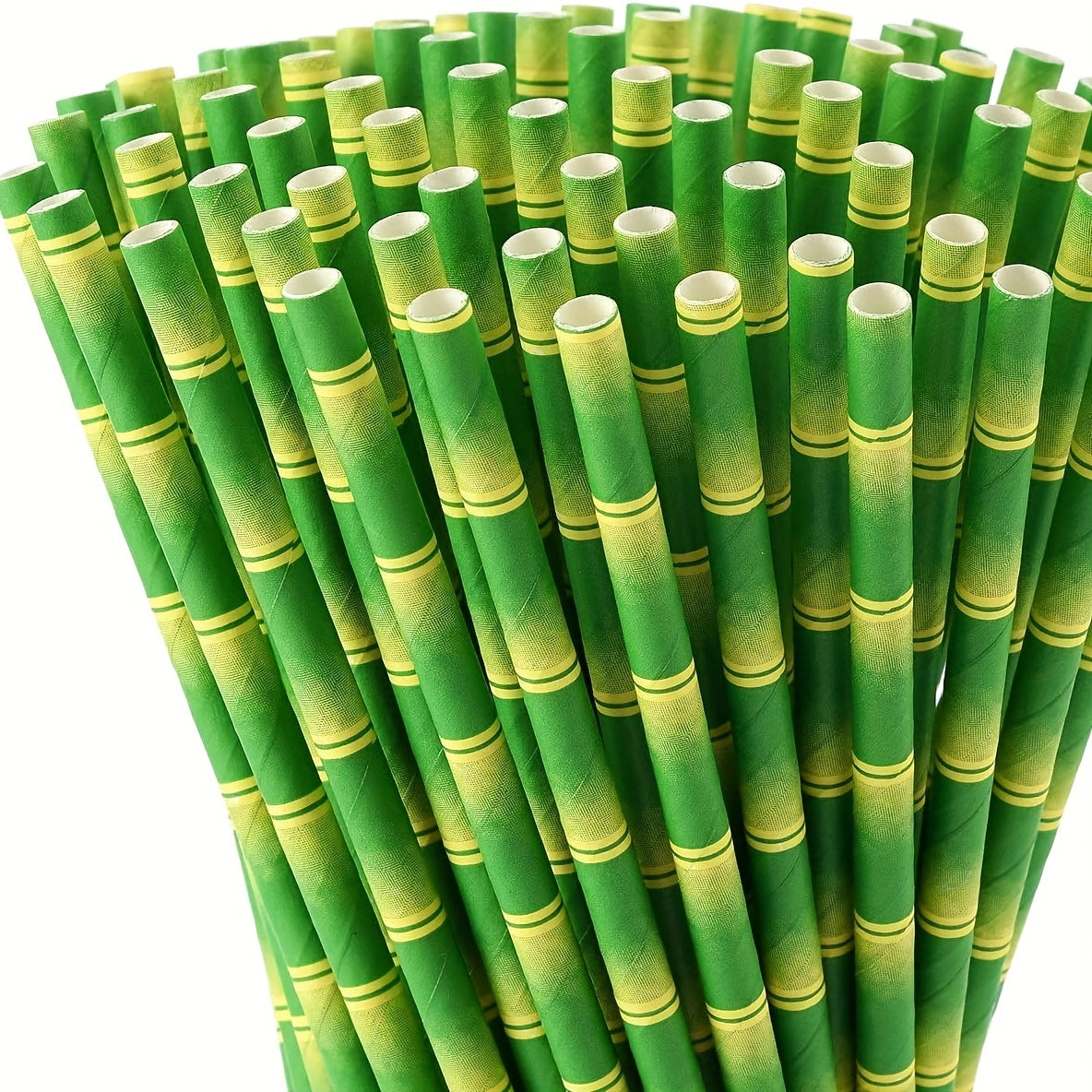 Bamboo Printed Paper Straws Pack of 50 Durable Stylish for Cocktails Juices