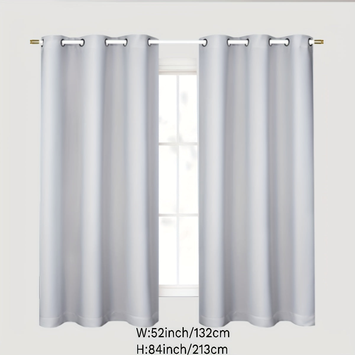 Gray Blackout Curtains for Bedroom Living Room Thermal Insulation Noise Reduction 1PC