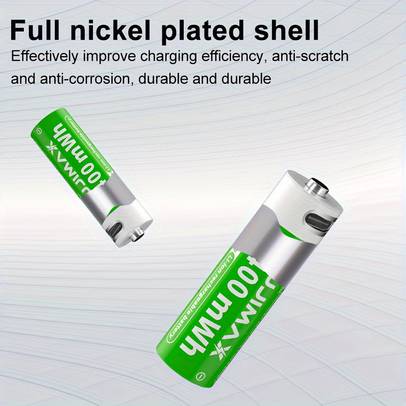 PUJIMAX 1.5V AA 3400mWh qayta zaryadlanadigan batareyalar 2, 4 yoki 8 dona to'plamlarda mavjud bo'lib, tez Type-C zaryadlash va elektronika uchun uzoq muddatli quvvat taqdim etadi. Yashil batareya dizayni va chidamliligi bilan ajralib turadi.