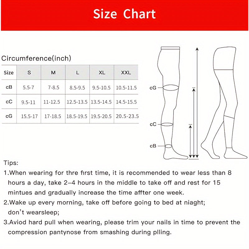 Women's Compression Socks 20-30mmHg Supportive Nylon Stockings Closed Toe