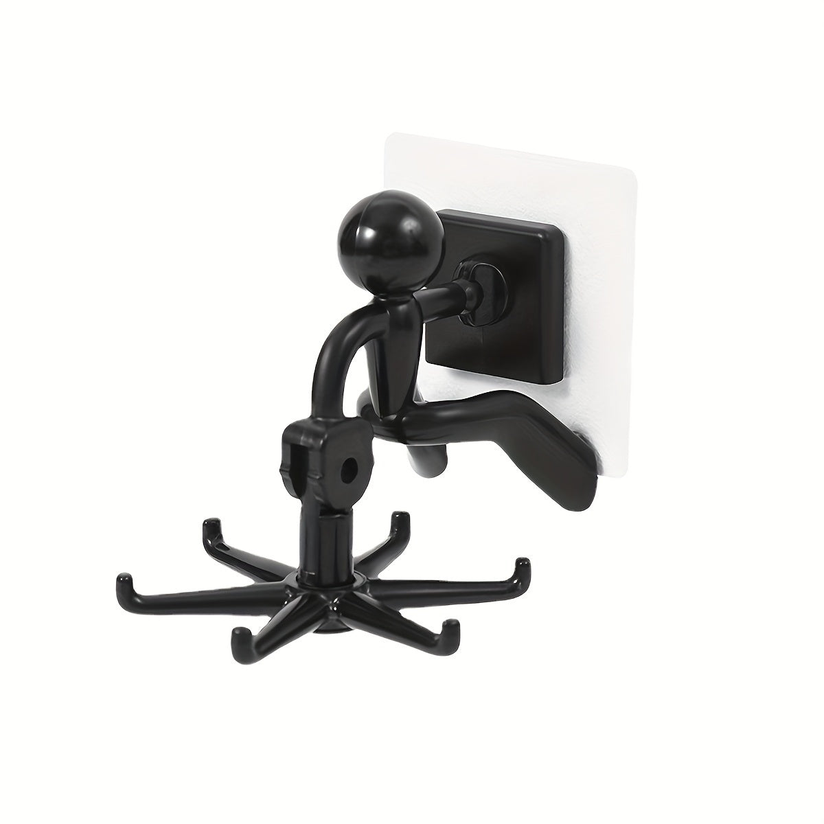 360° вращающийся настенный крючок с 6 крючками - легкая установка, самоклеящийся органайзер для