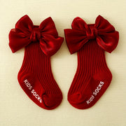 Набор носков и повязки для девочки-ребенка: дышащие хлопковые носки с бантом и аксессуар для волос