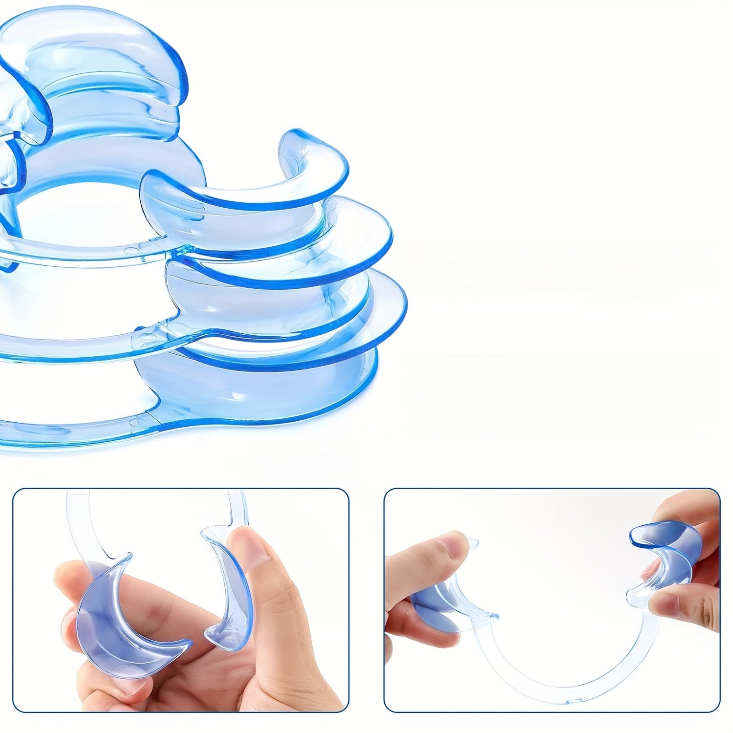 5-Pack Blue C-Type Dental Mouth Openers for Models and Teaching Materials