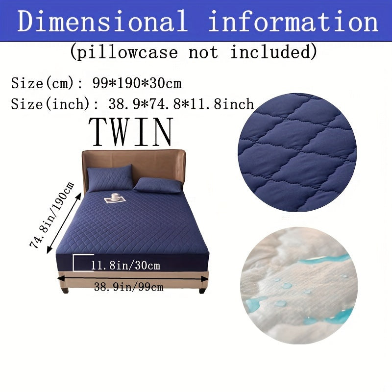 Waterproof Fitted Sheet with Geometric Embossed Pattern Deep Pocket Bed Sheet for Bedroom and Guest Room