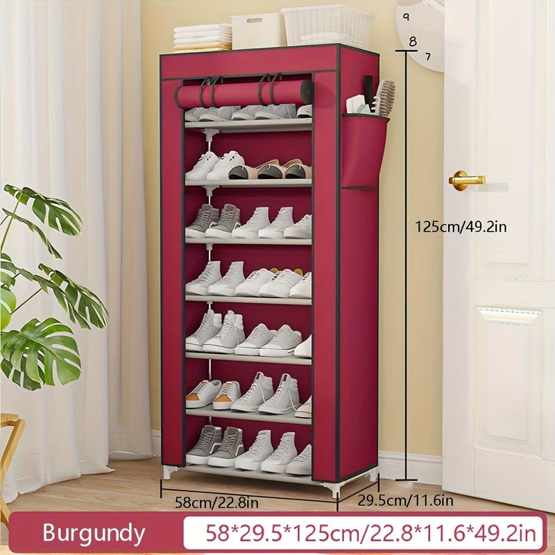 Multi-Level Shoe Organizer Plastic Metal Compact Home Storage