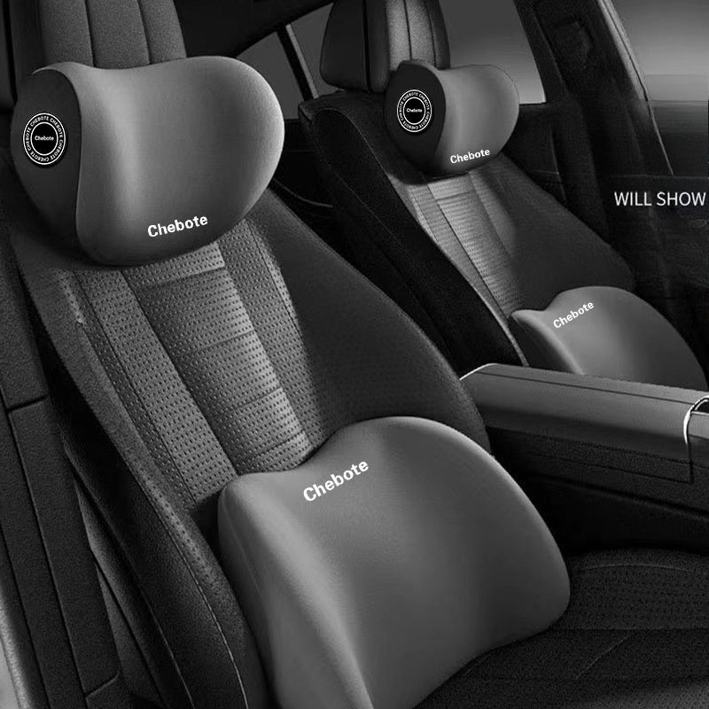 Set of 2 Car Seat Neck and Lumbar Support Pillows with Adjustable Backrest