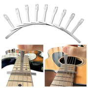 Set of 9 Stainless Steel Guitar Fingerboard Radius Rulers for Repair and Adjustment