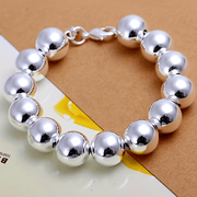 Sterling Silver Beaded Bracelet Vintage Style No Plating for Women and Men
