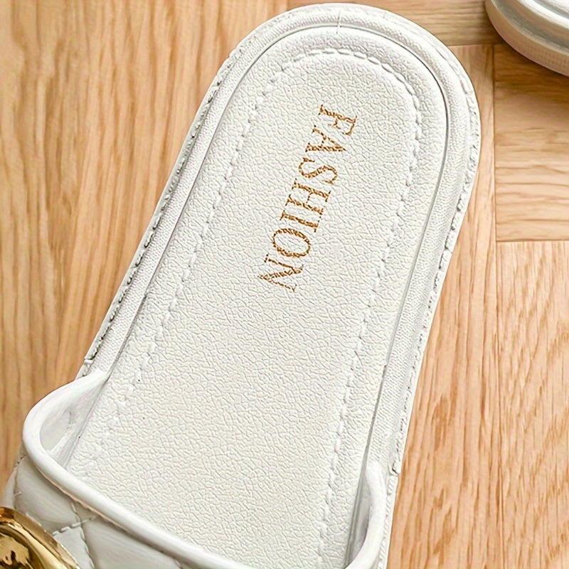 Women's Quilted Slip-On Slides Casual Soft Sole Beach Sandals