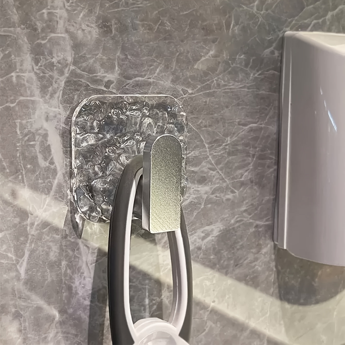 Acrylic Wall Hooks No-Drill Adhesive Bathroom Kitchen Utility Set