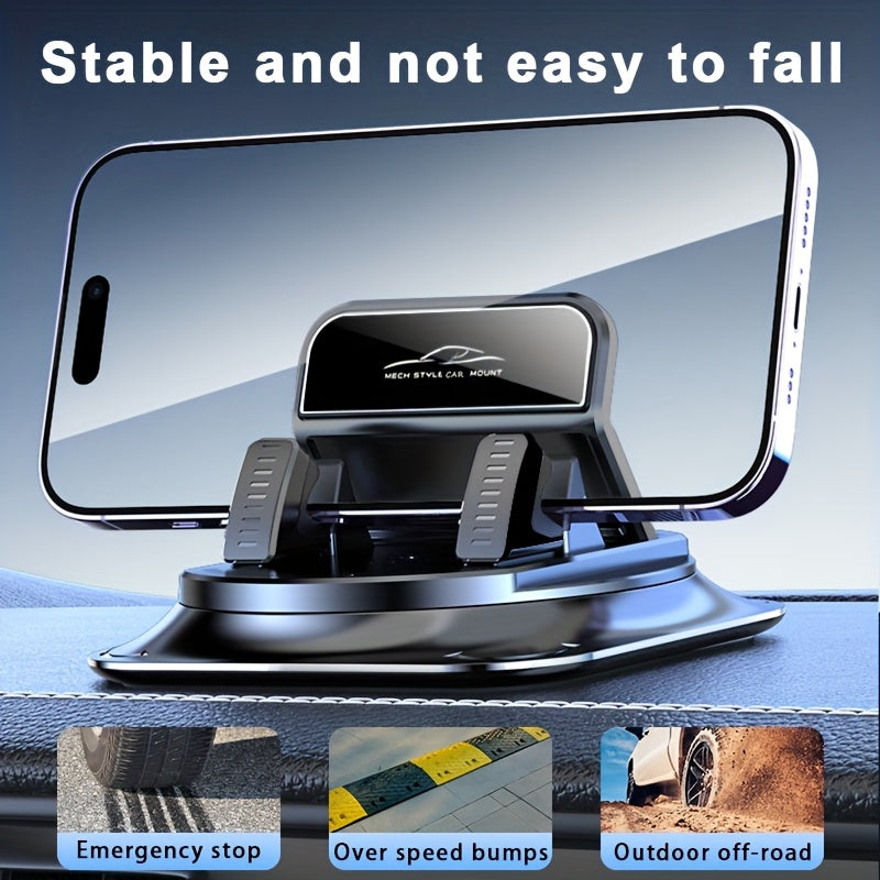 360° Rotatable Car Phone Mount ABS Silicone Non-Slip Dashboard Holder for Car Office Home