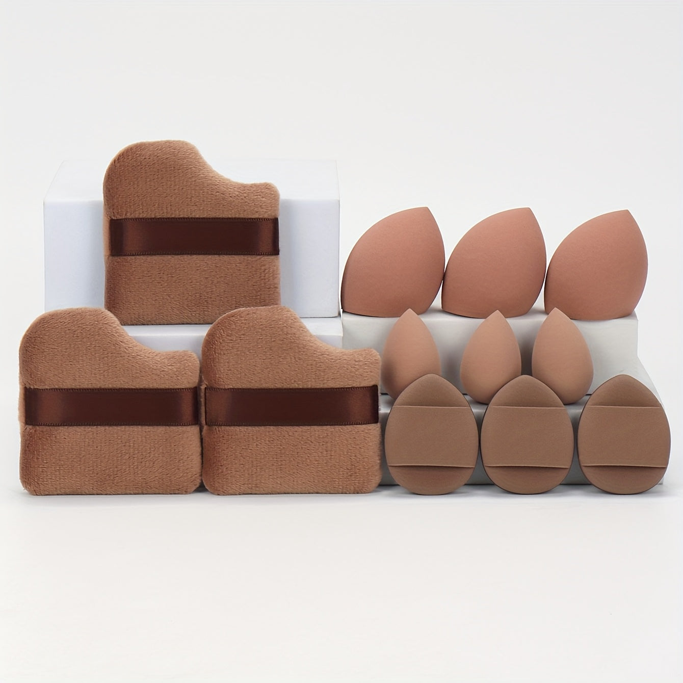 12-Piece Makeup Sponge Set with Foundation Blenders and Powder Puffs for Liquid, Cream, and Powder