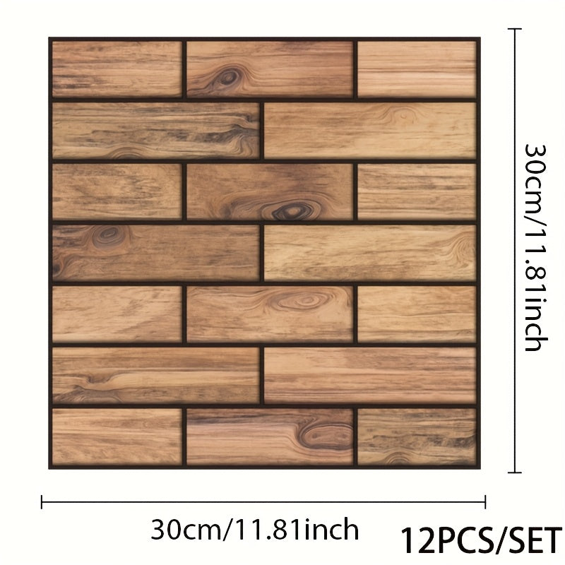 12 o'z-o'zini yopishtiradigan 3D devor paneli plitkalar, yashash xonasi va hammom uchun bezak, yaltiroq, suv o'tkazmaydigan