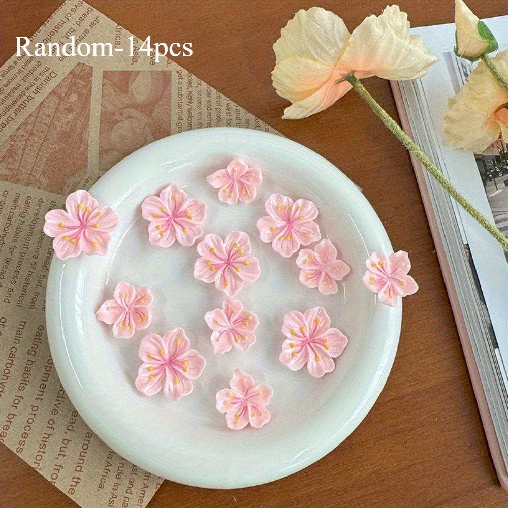 Unisex ABS Resin Cherry Blossom Shoe Decoration Set for Shoes and Bags